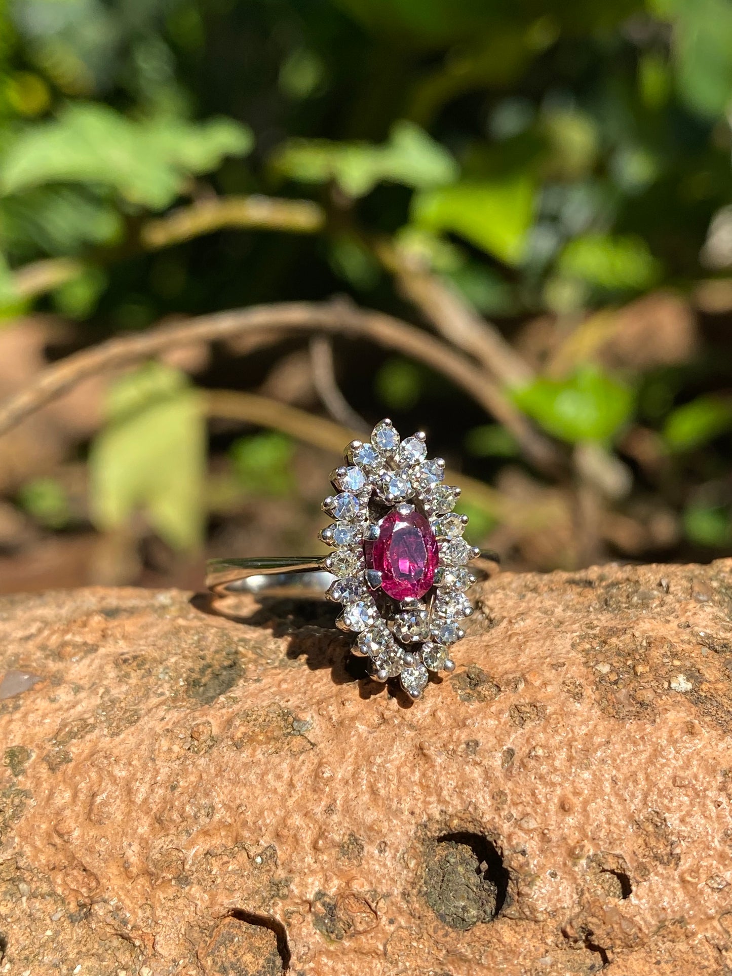 18K gold ruby and diamond ring.