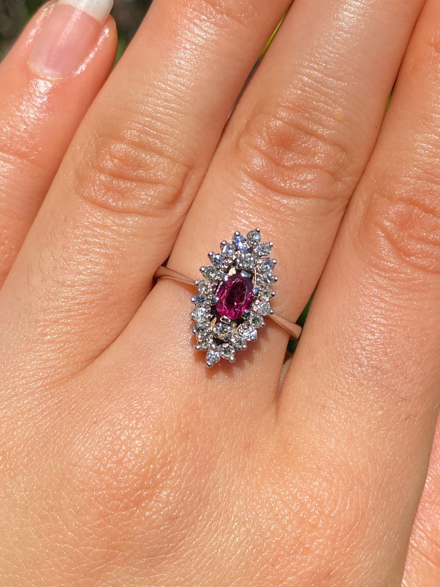 18K gold ruby and diamond ring.