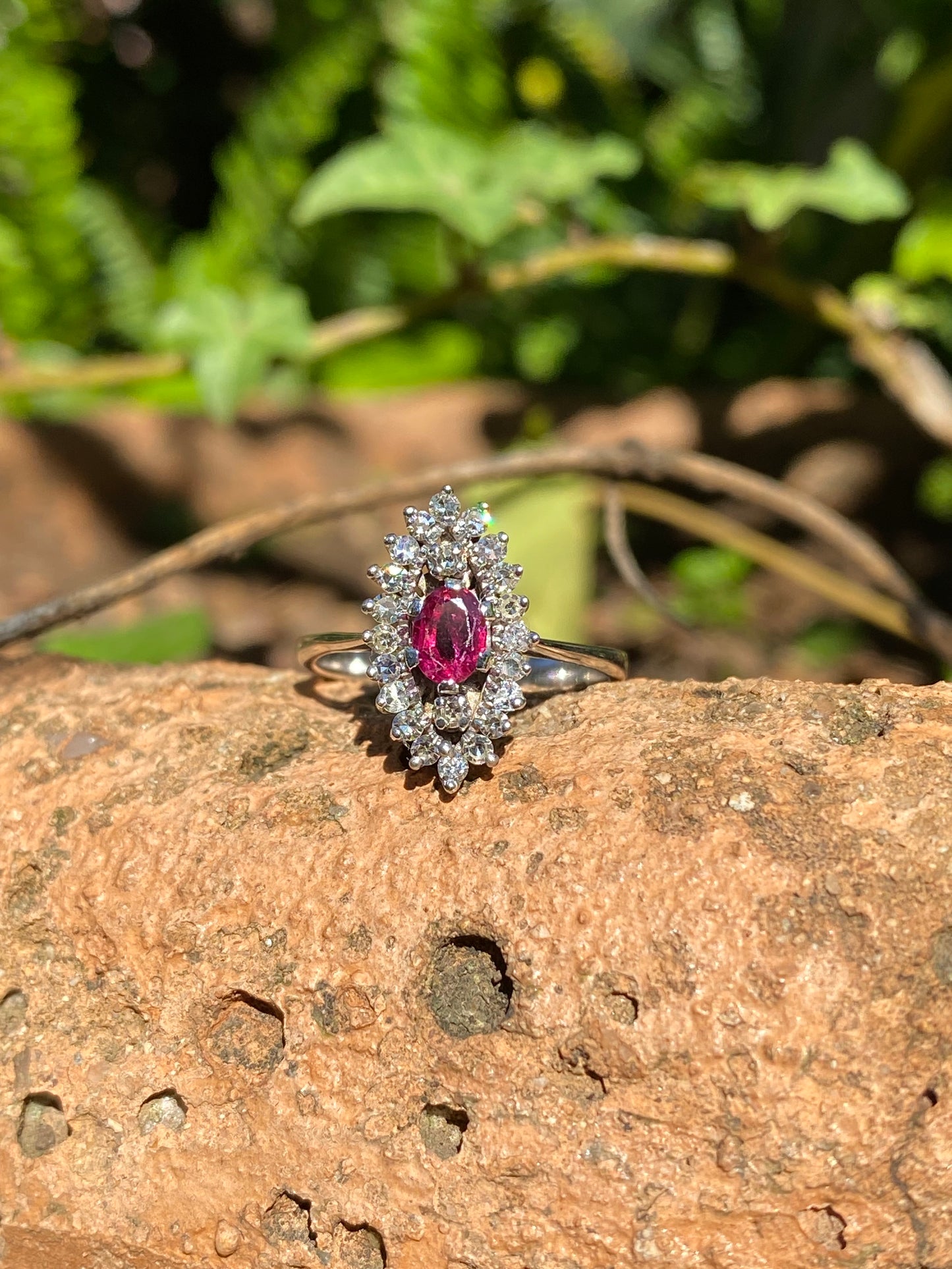 18K gold ruby and diamond ring.