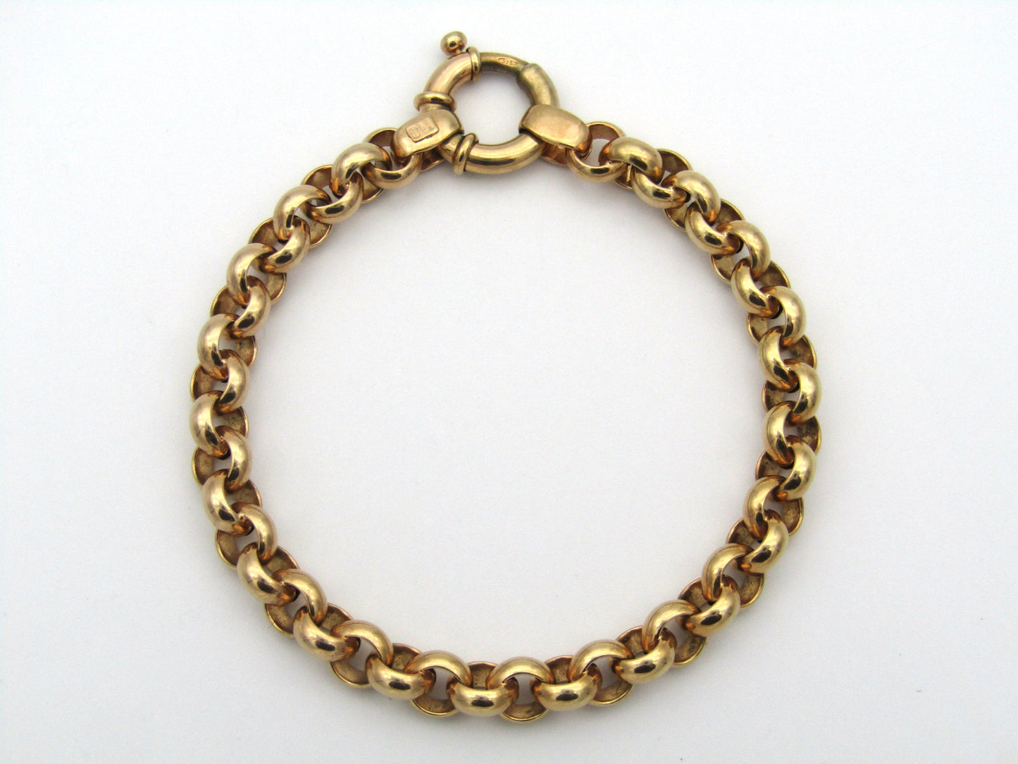 9K gold belcher/rolo link bracelet by UnoAerre.