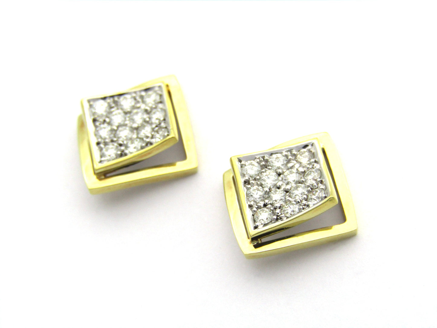 18K gold diamond earrings.