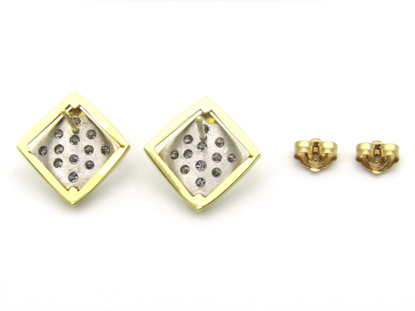 18K gold diamond earrings.