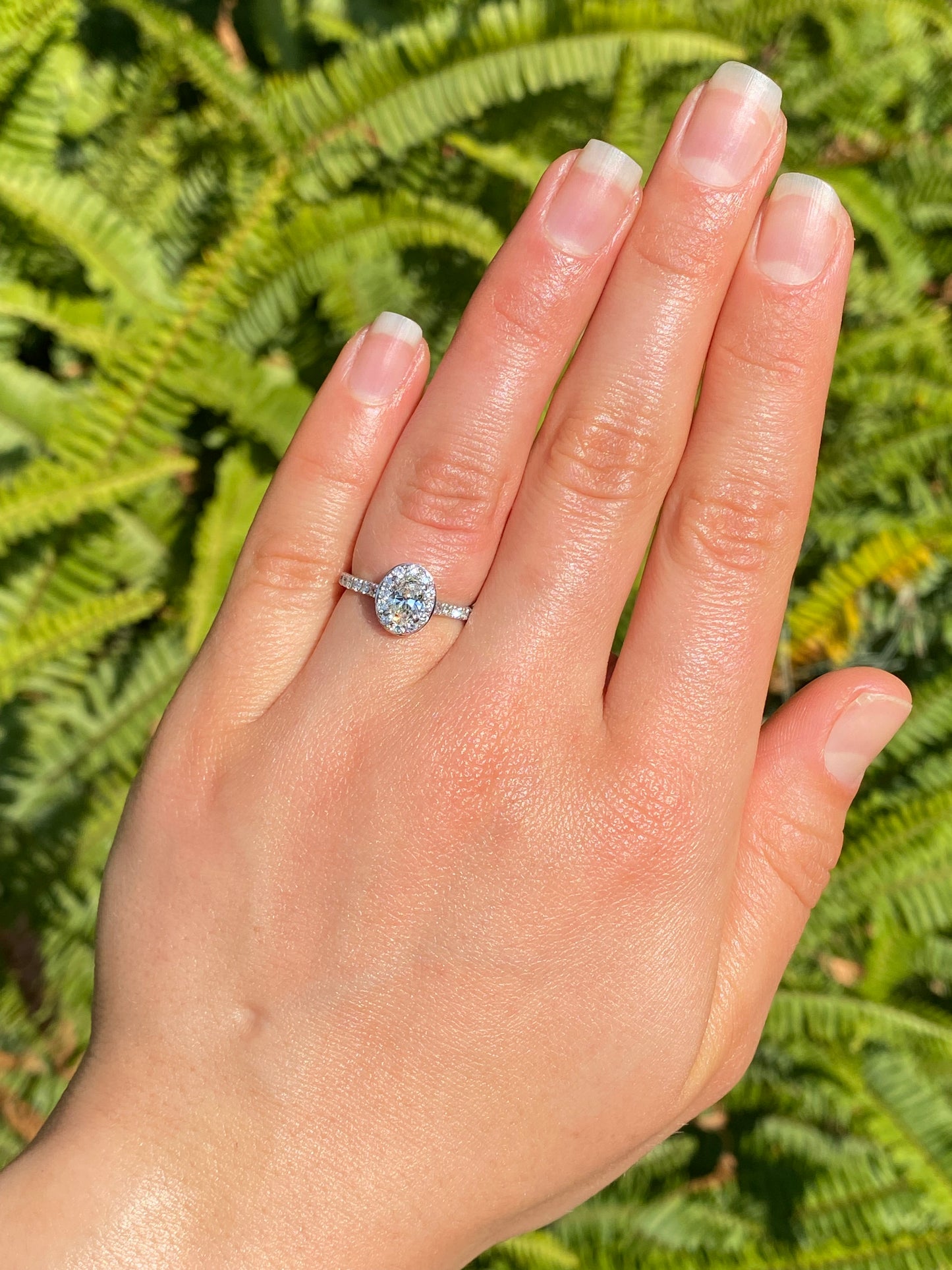 Platinum and 18K gold Angel Halo diamond ring by Browns.