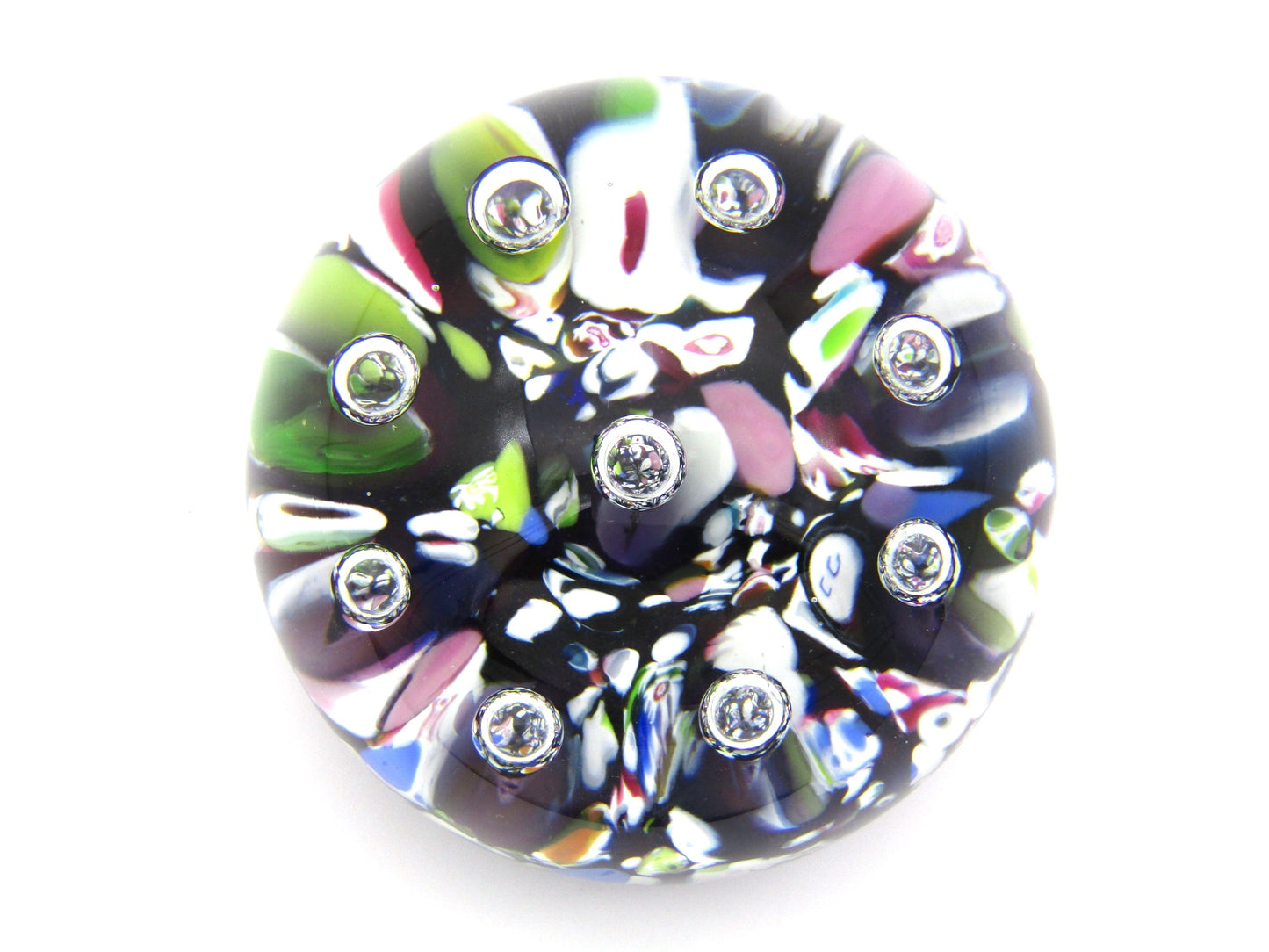 Caithness Millefiori Single Harlequin Limited Edition paperweight by Paul Ysart, 1994.