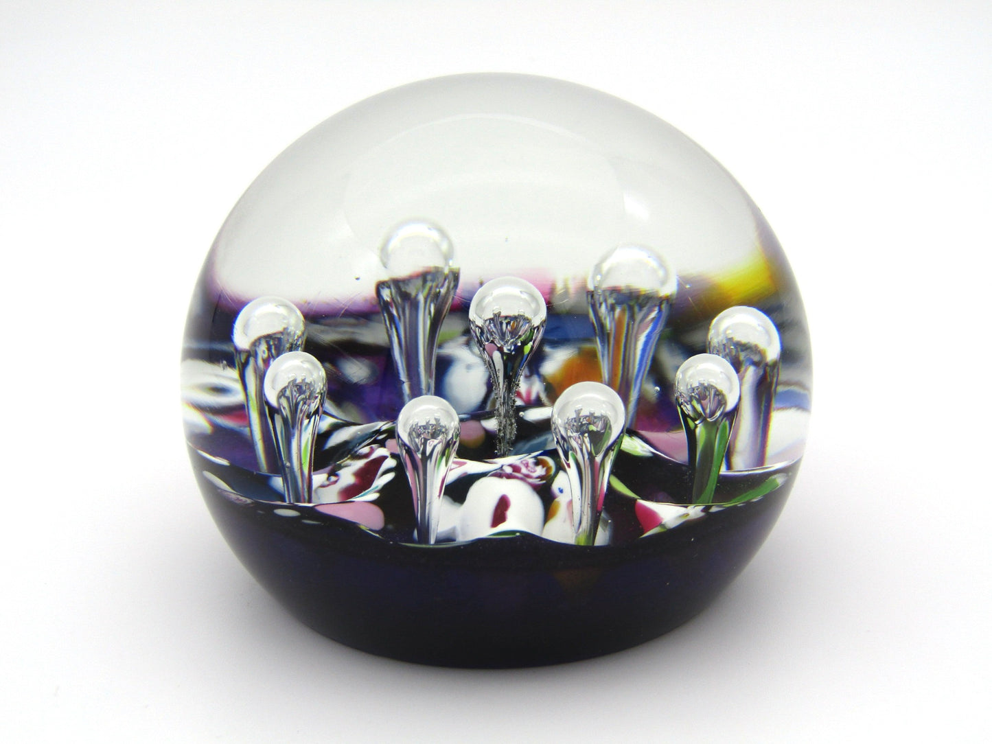 Caithness Millefiori Single Harlequin Limited Edition paperweight by Paul Ysart, 1994.