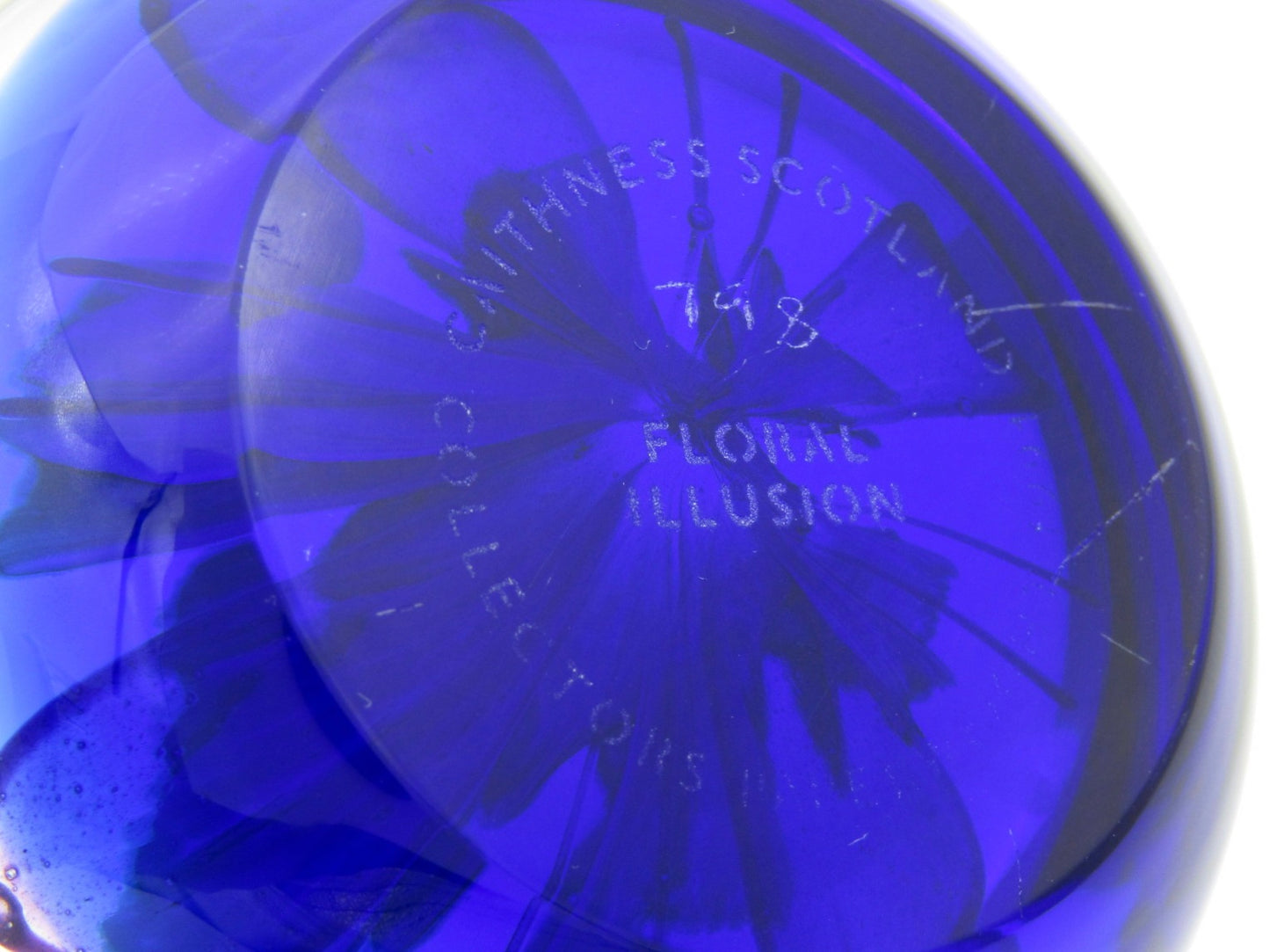 Caithness 'Floral Illusion' Art Glass paperweight by Colin Terris, 1991.