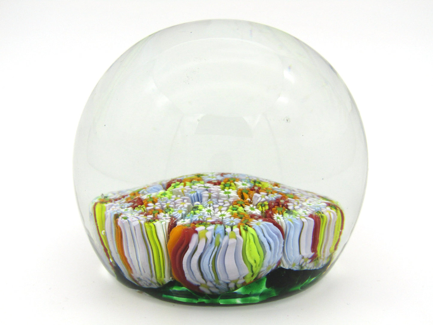 Murano Millefiori Art Glass paperweight likely by Fratelli Toso, Circa 1960.