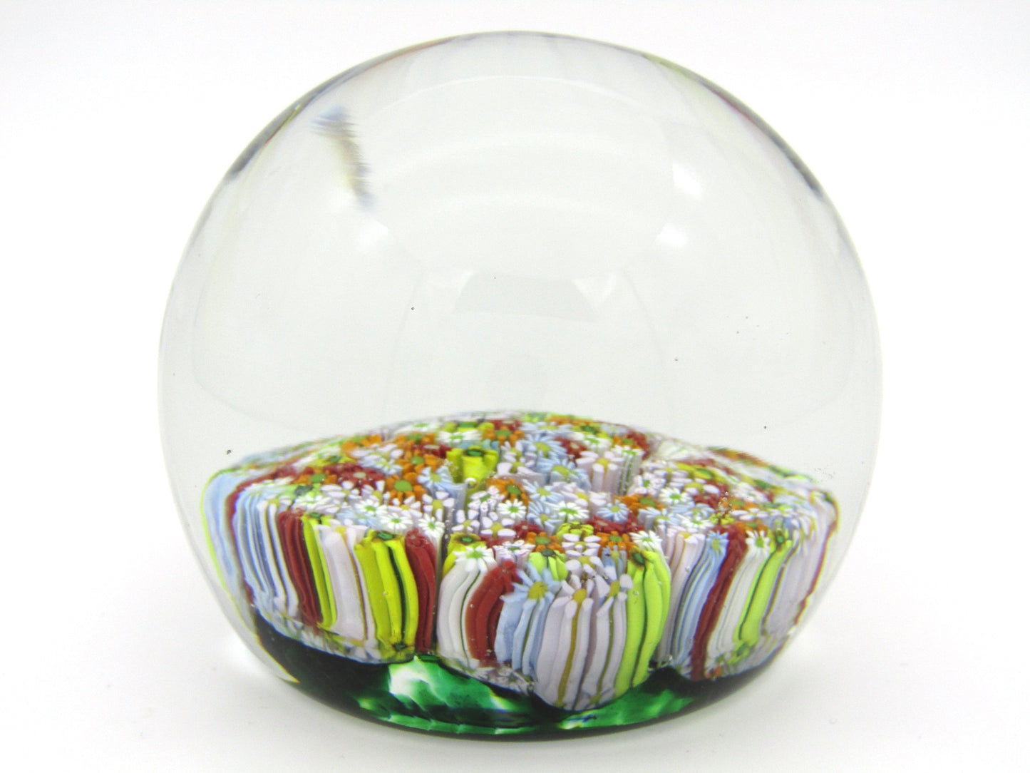 Murano Millefiori Art Glass paperweight likely by Fratelli Toso, Circa 1960.