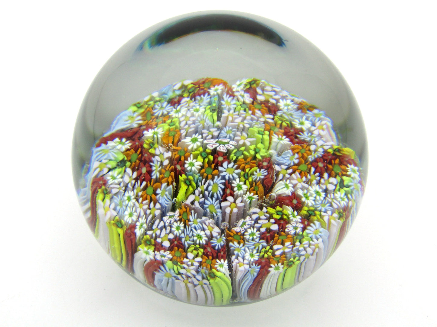 Murano Millefiori Art Glass paperweight likely by Fratelli Toso, Circa 1960.