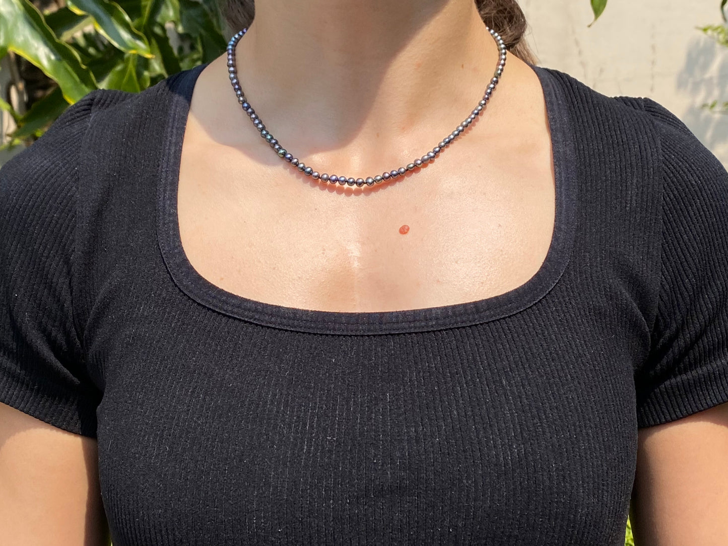 14K gold freshwater pearl necklace.