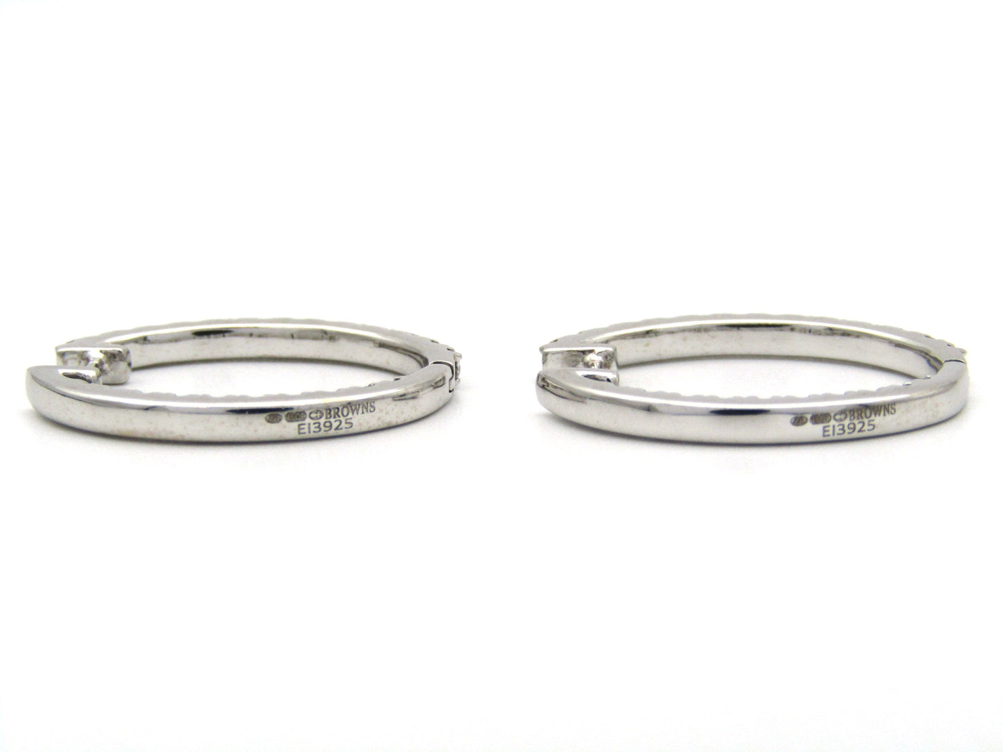 18K gold diamond hoop earrings by Browns.