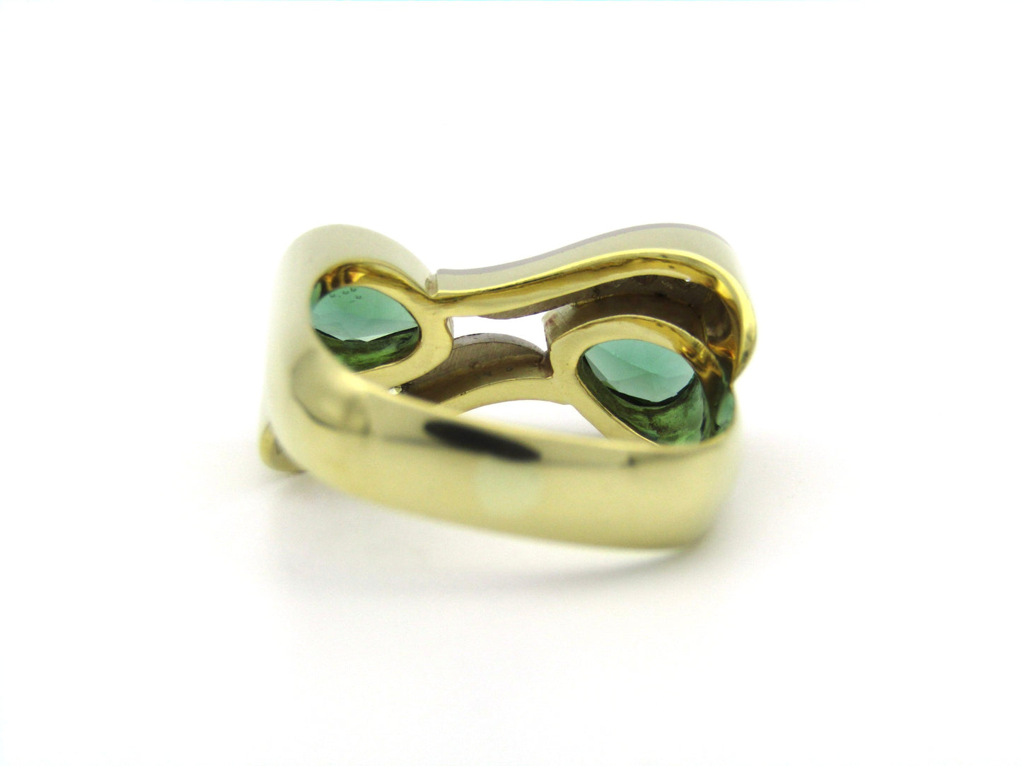18K gold tourmaline and diamond ring by Uwe Koetter, circa 1990.