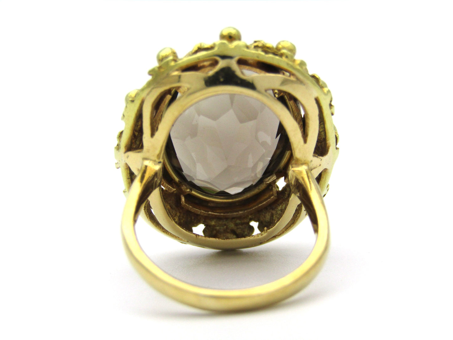 18K gold Italian smoky quartz ring.