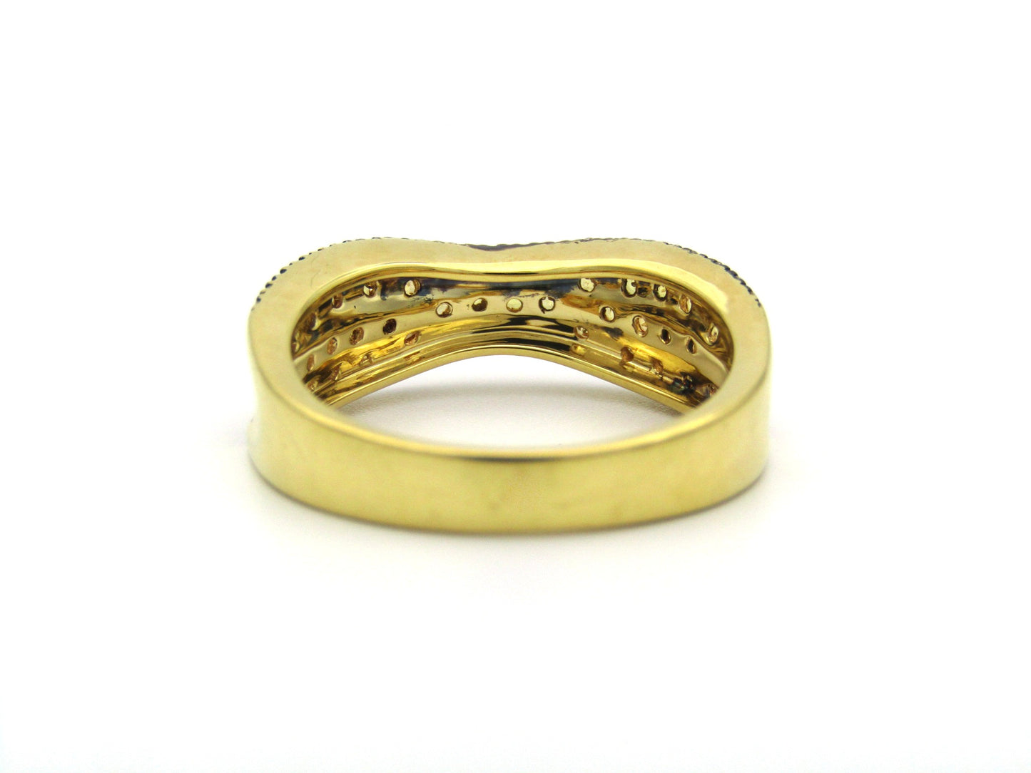 18K gold diamond band ring.