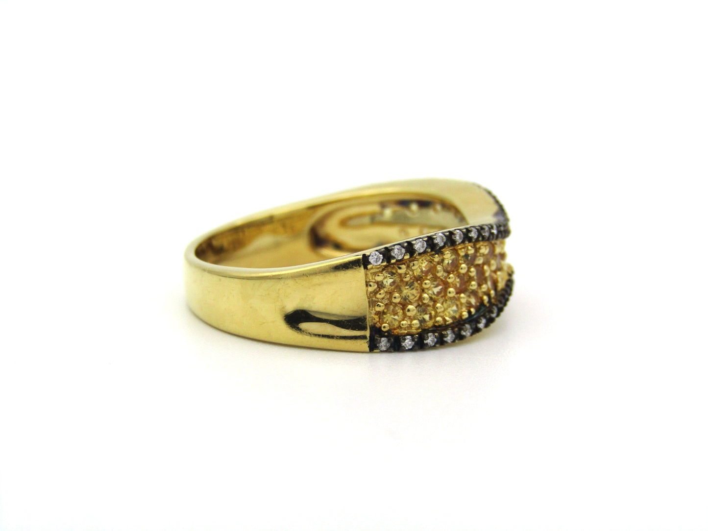 18K gold diamond band ring.