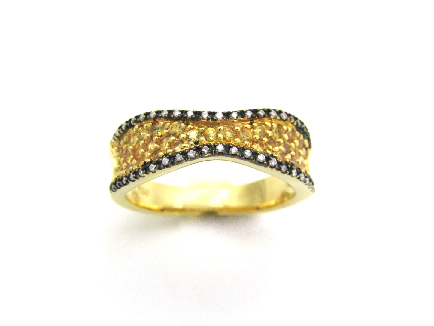 18K gold diamond band ring.
