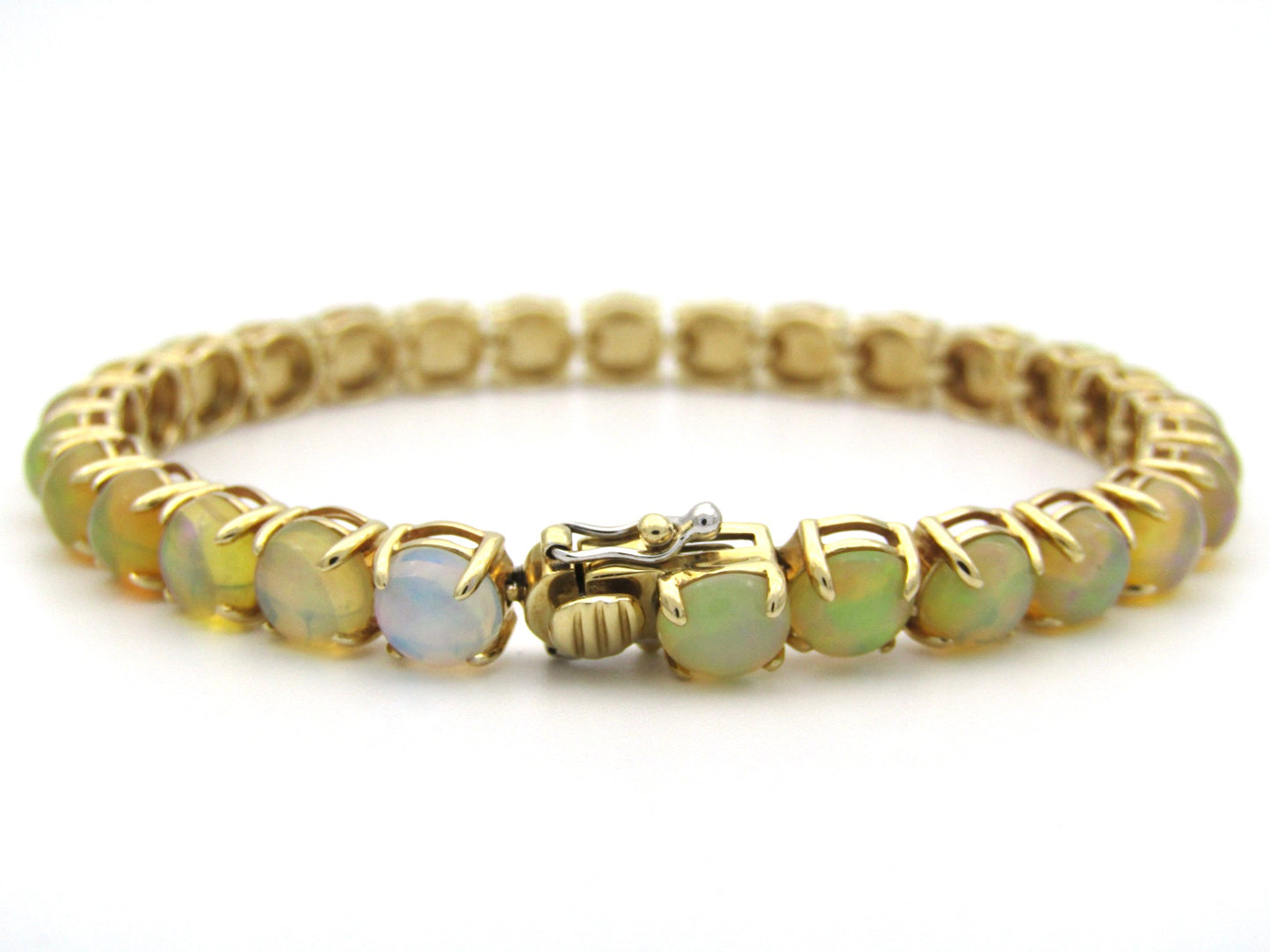 14K gold fire opal bracelet.