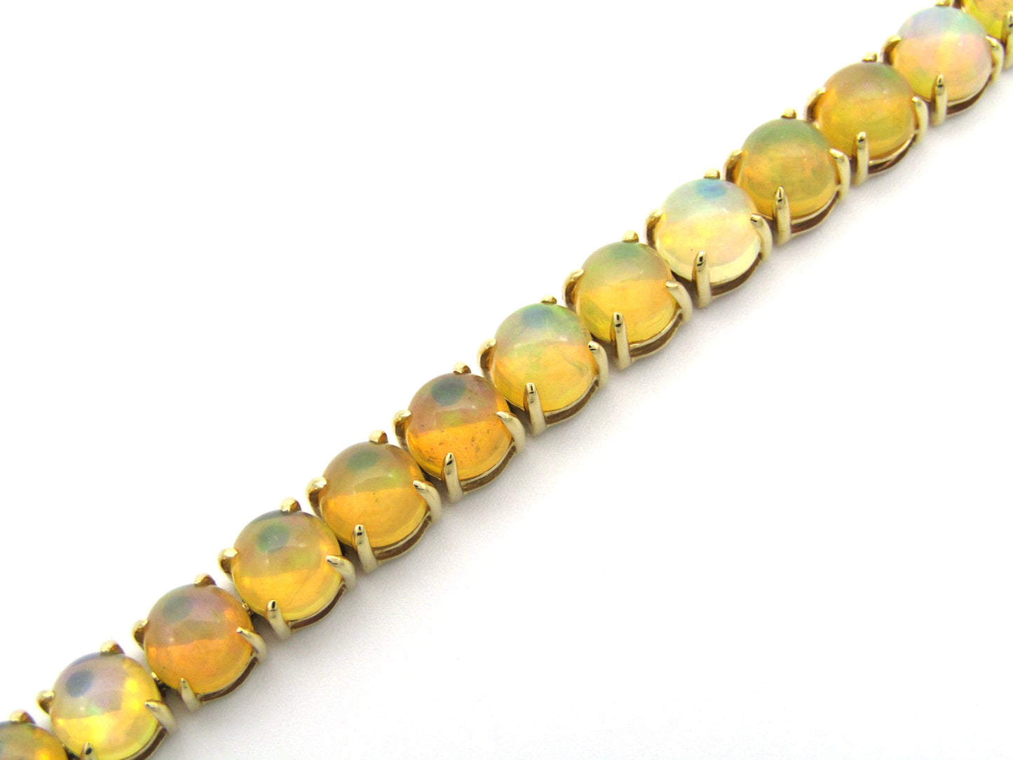 14K gold fire opal bracelet.