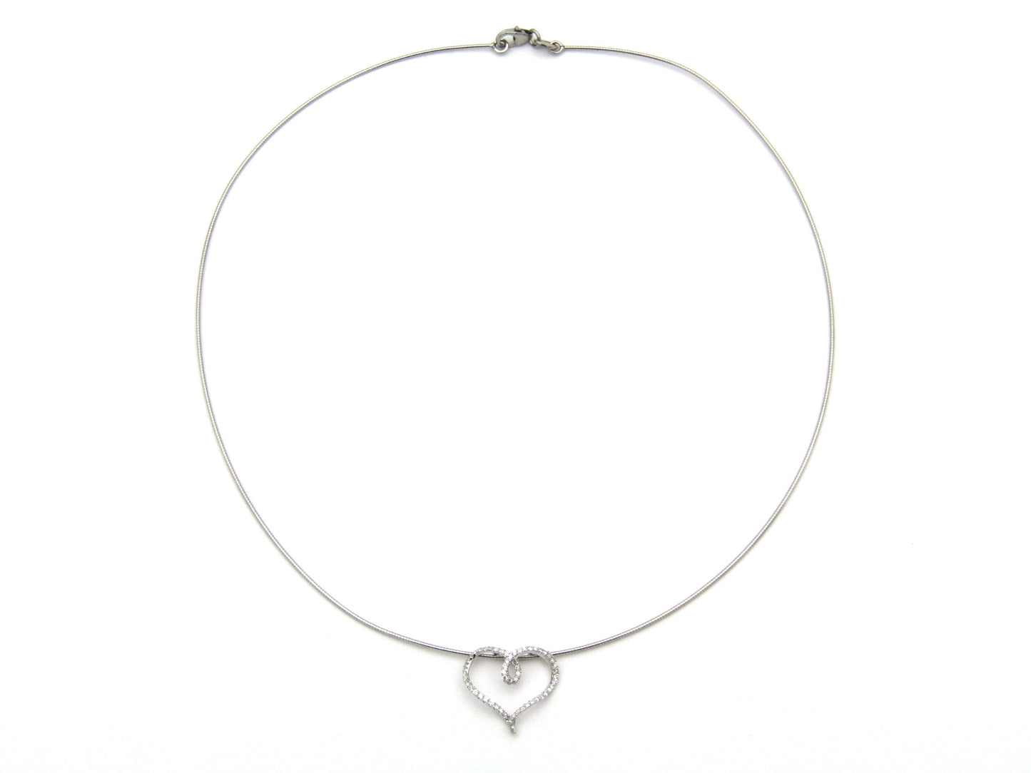 18K gold diamond heart slide pendant.
