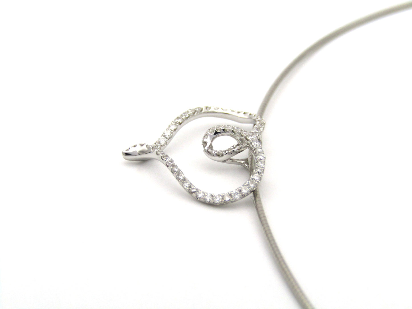 18K gold diamond heart slide pendant.