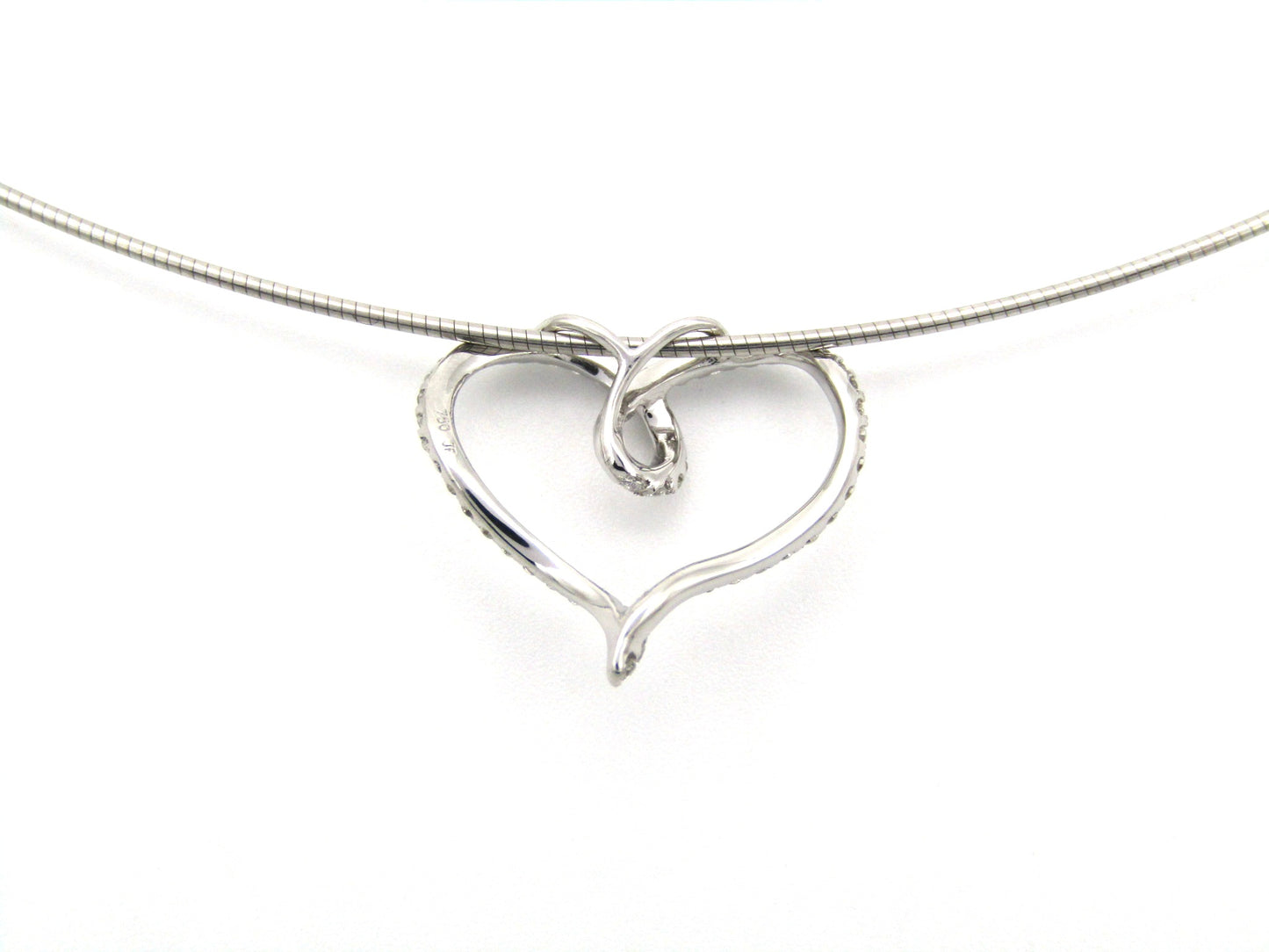 18K gold diamond heart slide pendant.
