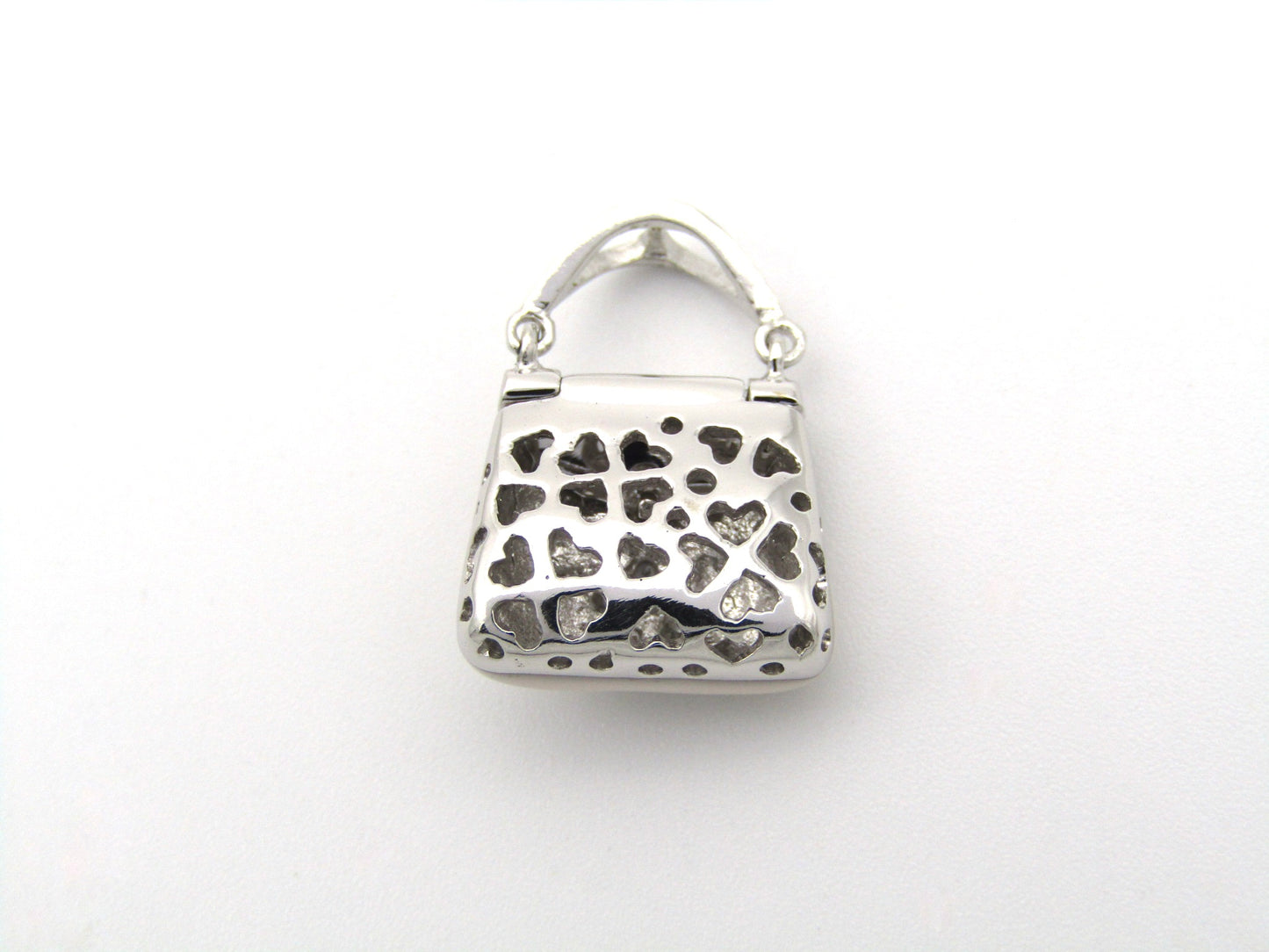 14K gold enamel and diamond handbag pendant.