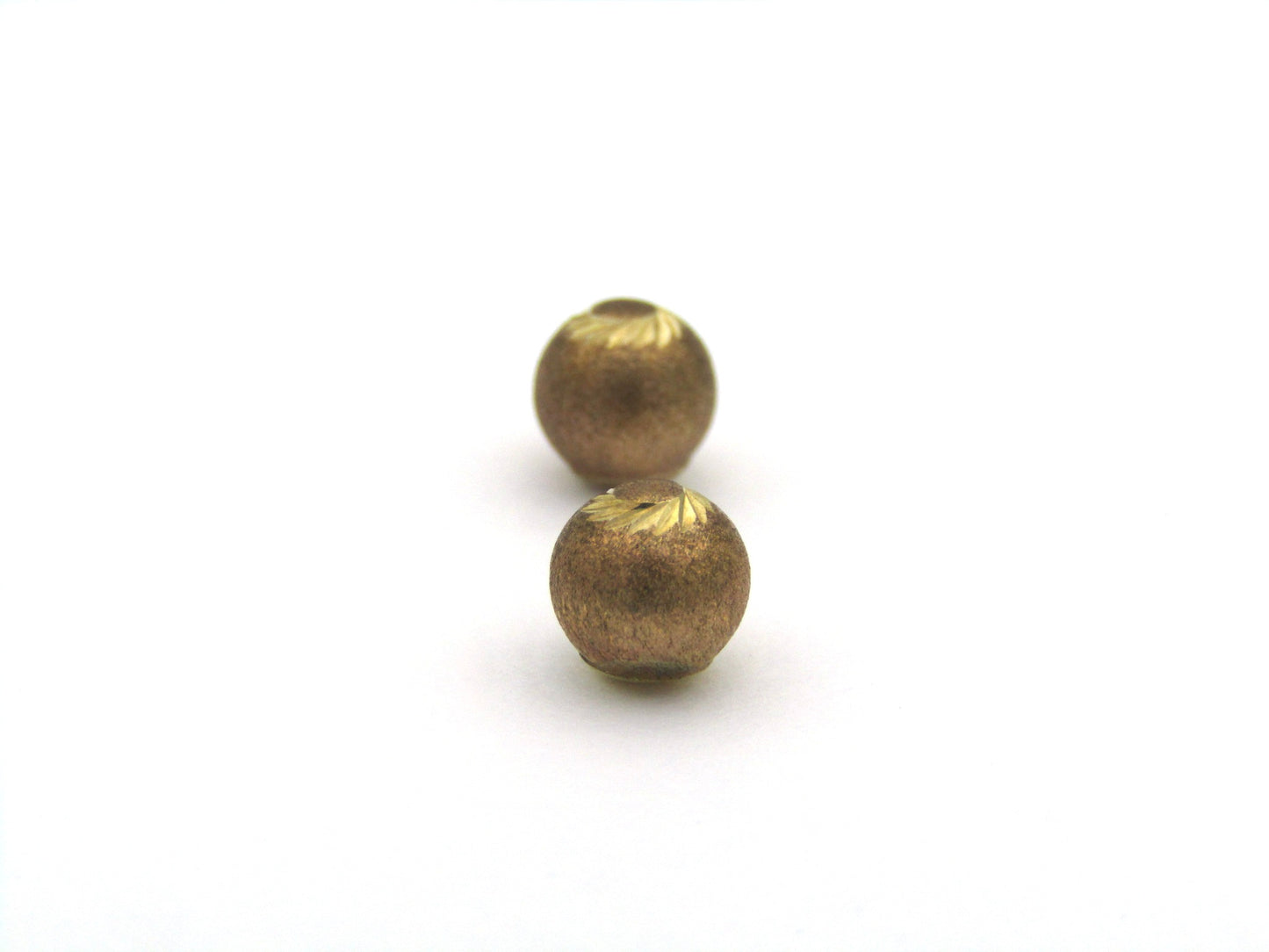 9K gold ball design stud earrings, circa 1970's.
