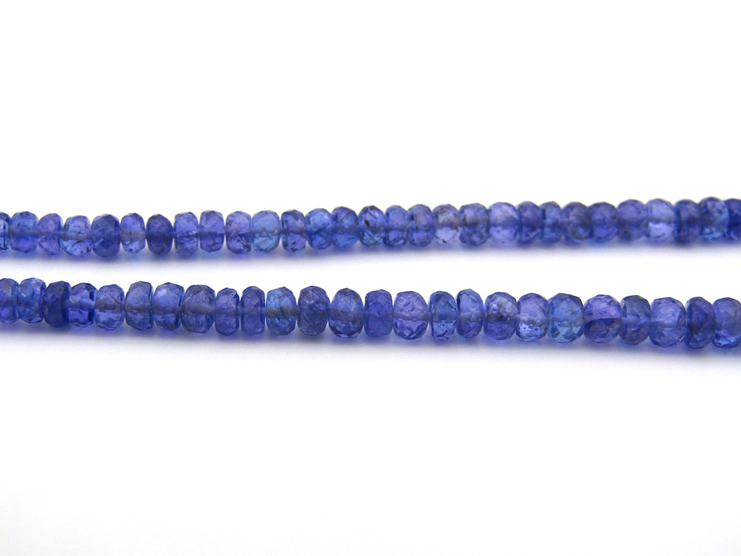 18K gold tanzanite bead necklace.