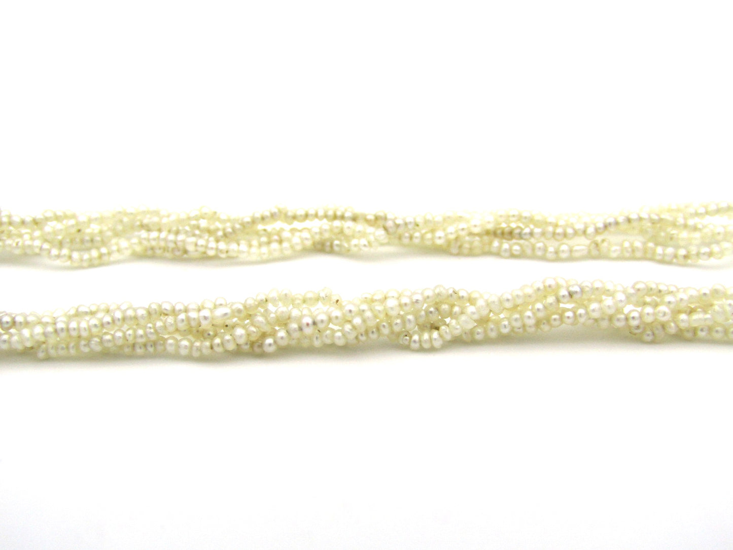 9K gold 5-strand seed pearl Wedgewood Victorian necklace, circa 1880.