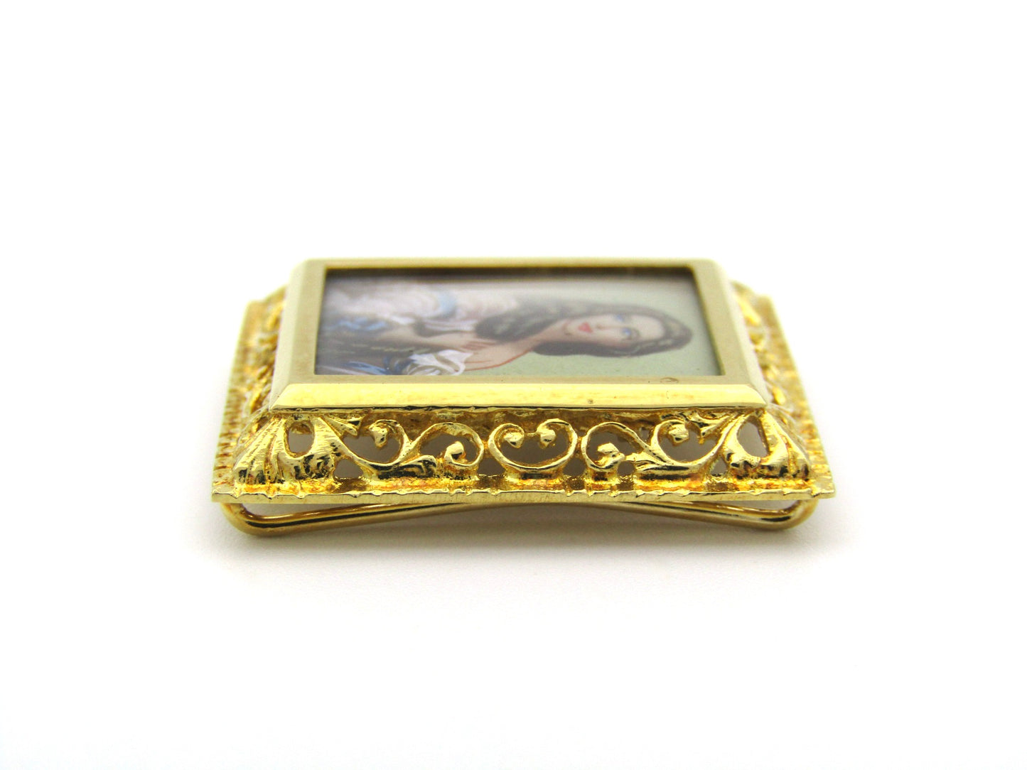 18K gold handpainted miniature necklace or bracelet of Varvara Rimskaya-Korsakova, circa 1980's.
