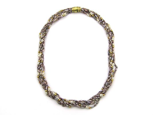 14K gold freshwater pearl necklace, circa 1970's.