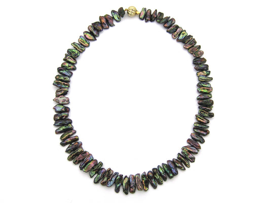 14K gold freshwater pearl necklace.