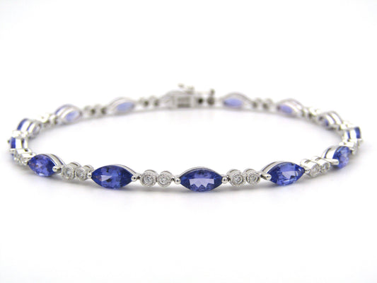 18K gold tanzanite and diamond bracelet by Browns.