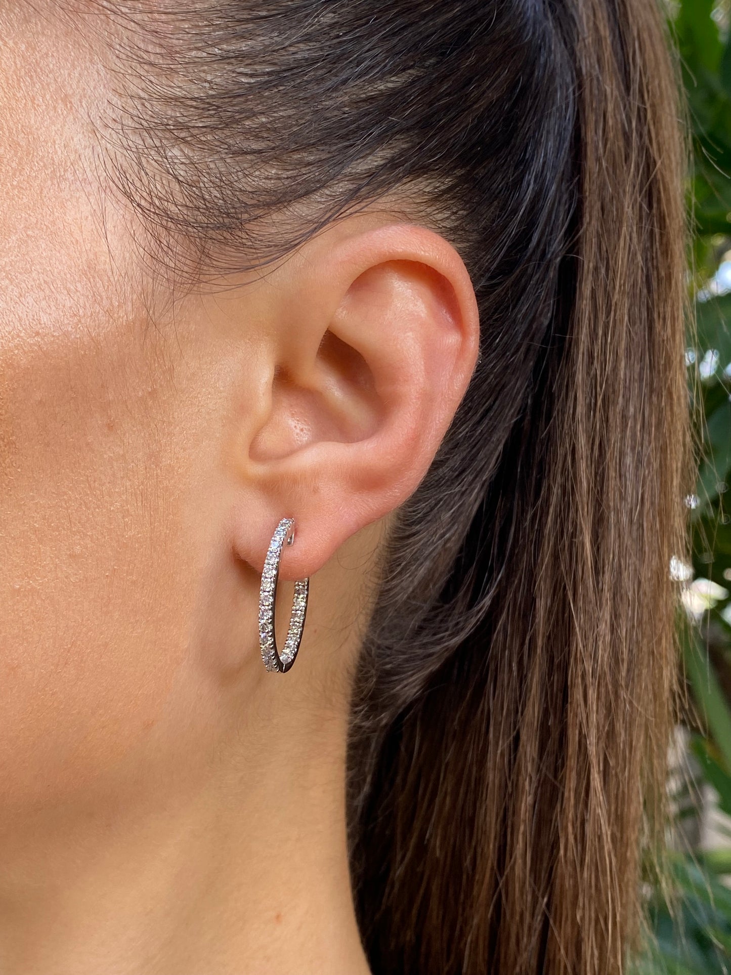 18K gold diamond hoop earrings by Browns.