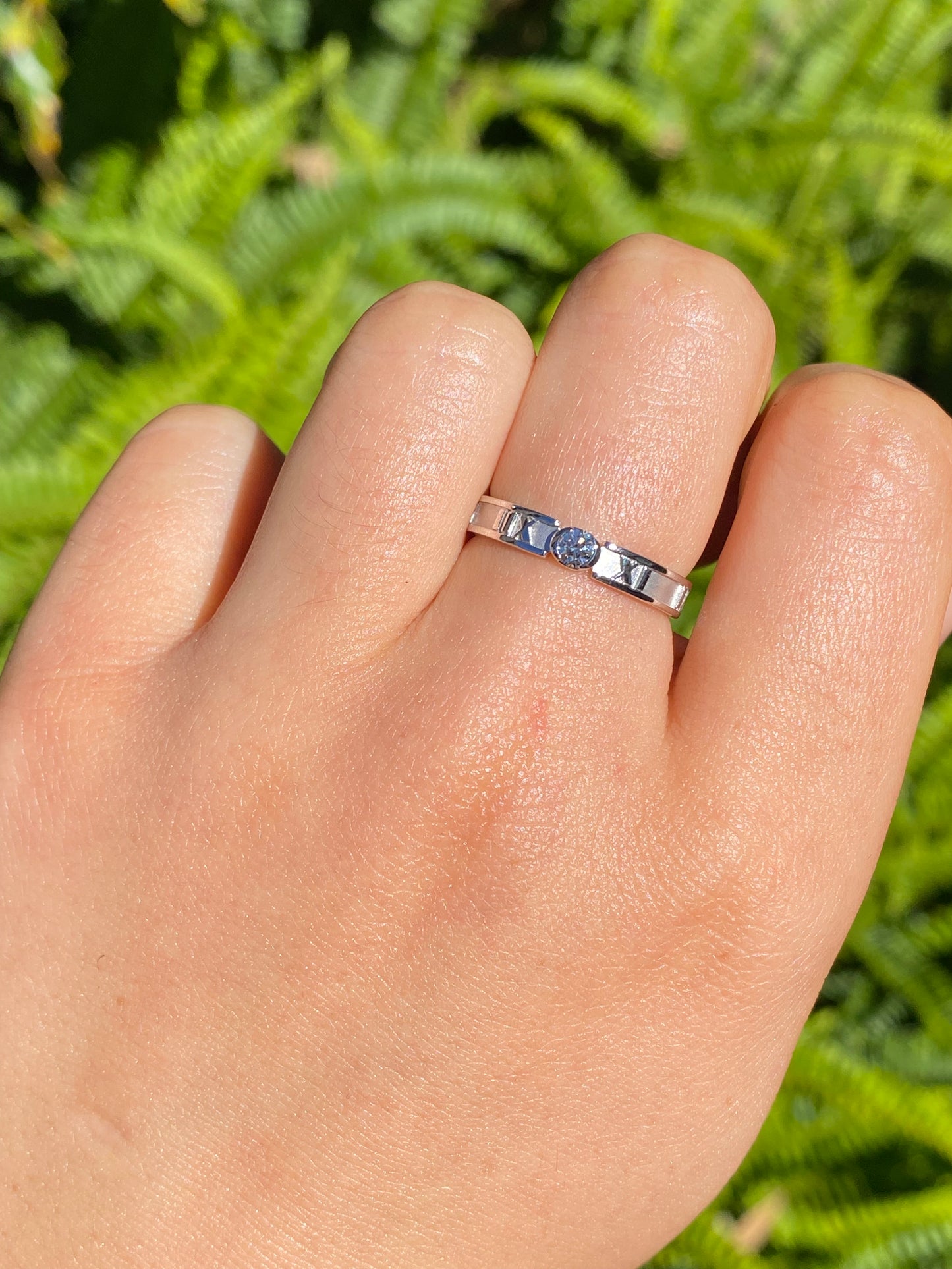 18K gold Tiffany & Co. Atlas diamond ring.