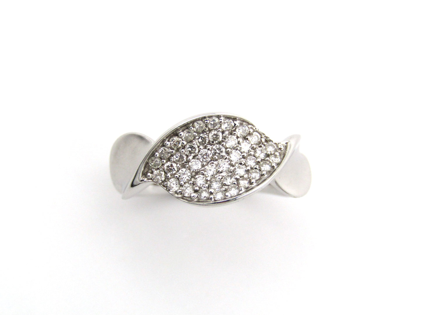 18K gold twist diamond ring.