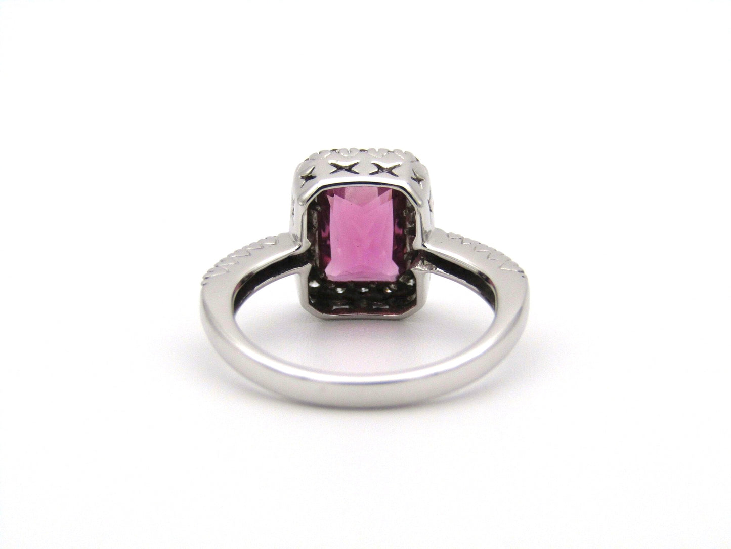 14kt gold Pink Tourmaline and diamonds ring.