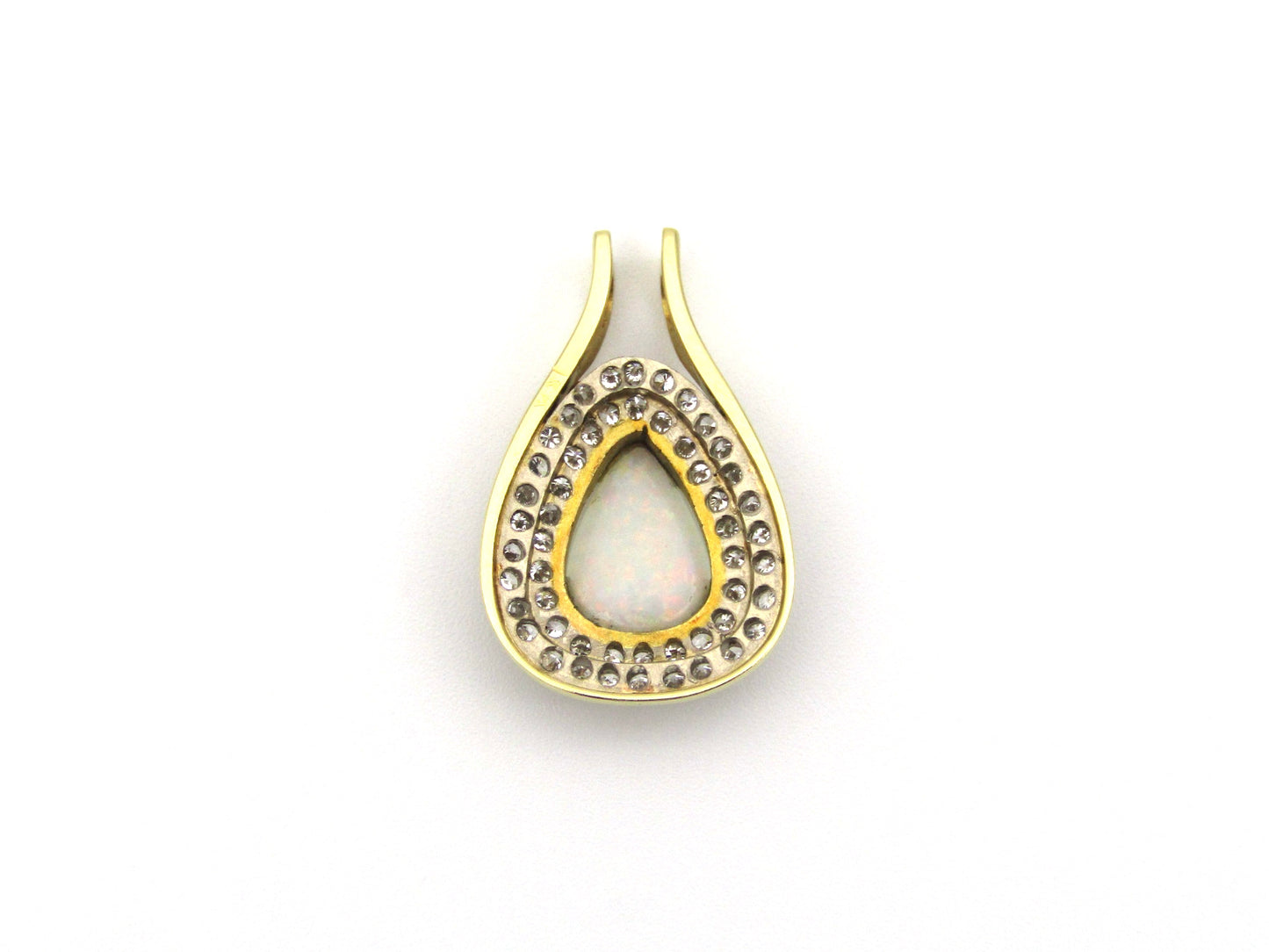 18K gold opal and diamond pendant.