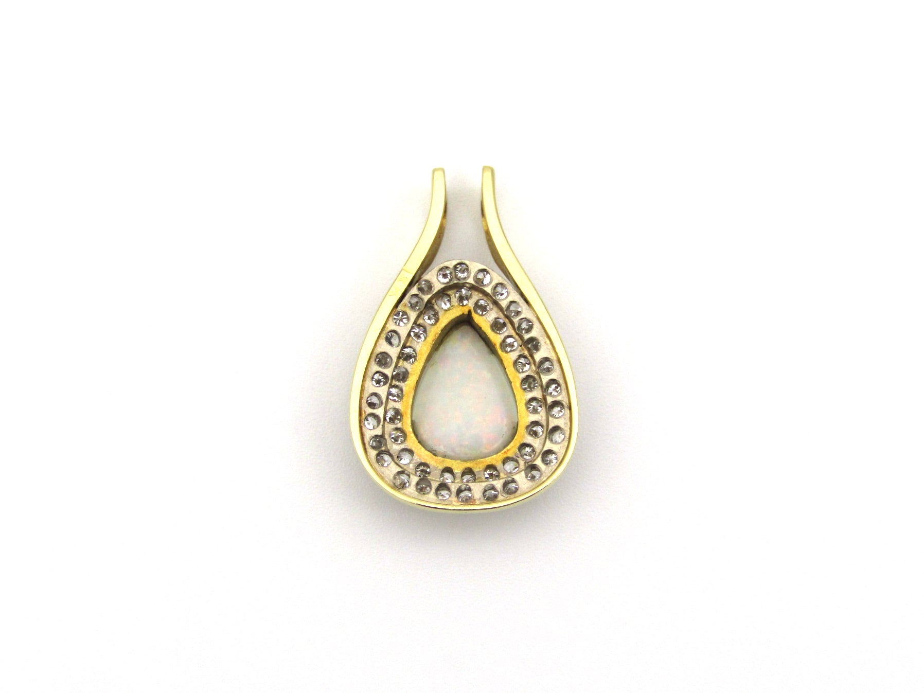18K gold opal and diamond pendant.