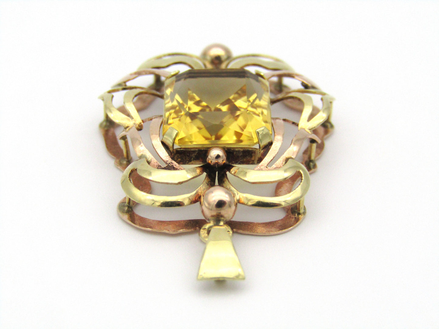 14kt yellow and rose gold citrine pendant.