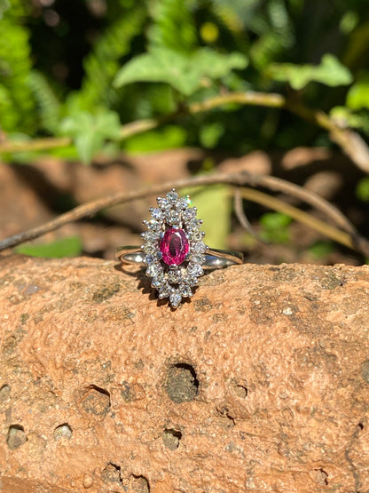 18K gold ruby and diamond ring.
