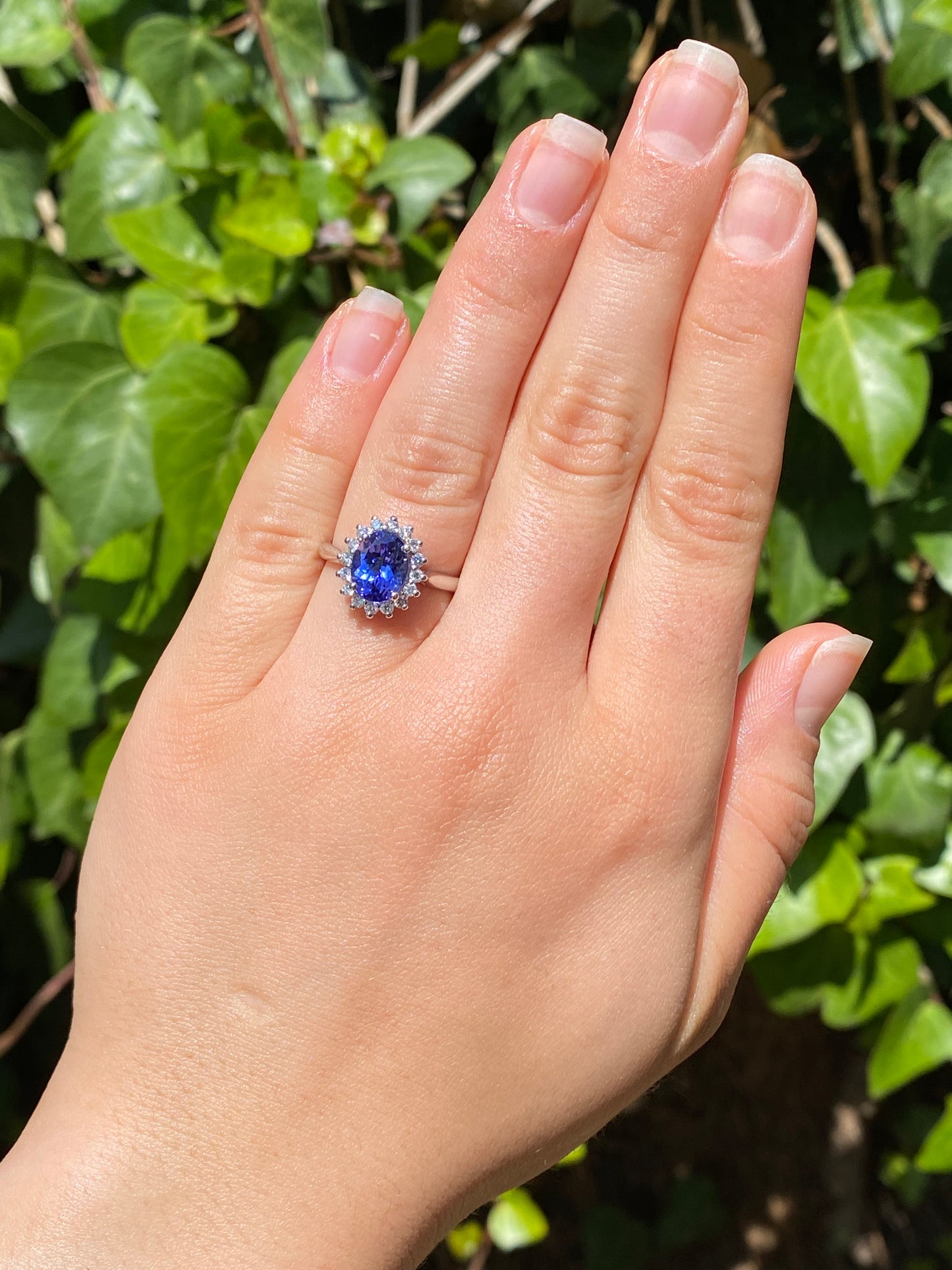 18K gold tanzanite and diamond ring by Browns.