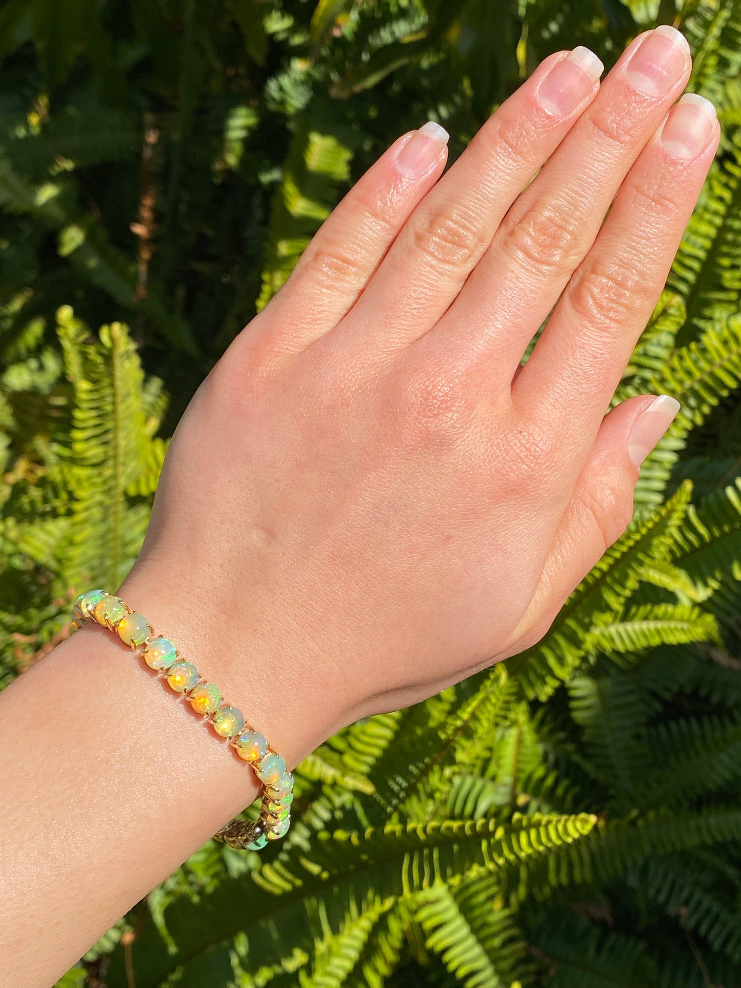 14K gold fire opal bracelet.