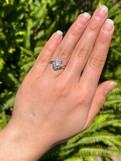 18K gold Retro diamond ring, circa 1940's.