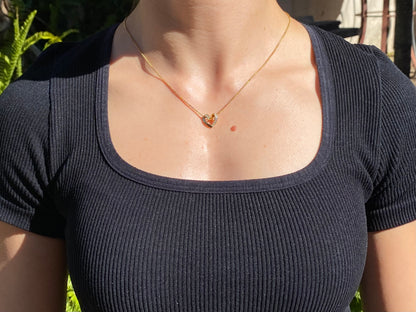 18K gold diamond heart.