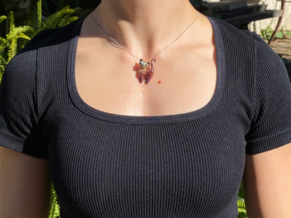 18K gold fancy sapphire, tsavorite garnet and diamond cat pendant/brooch.