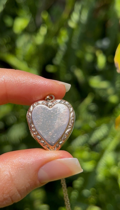 9K gold Edwardian heart locket, circa 1900.