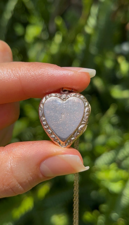 9K gold Edwardian heart locket, circa 1900.