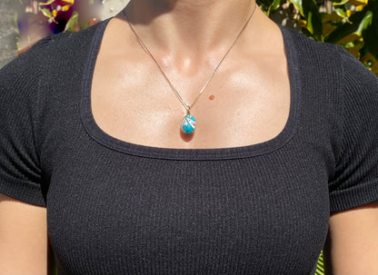 Russian silver enamel egg pendant, circa 1960's