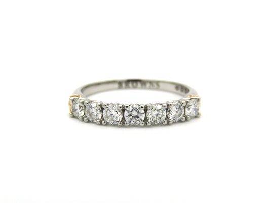 Platinum and 18K gold diamond Protea half eternity ring by Browns.
